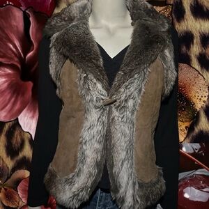 Live a Little Brown Suede Faux Fur Vest